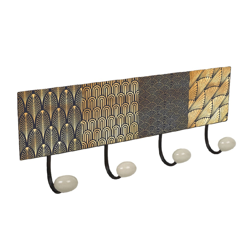 Perchero de pared con diseño vintage de 4 ganchos